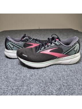 Brooks Ghost 14 Women's Running Shoes Black Pink Mint Size 8 Athletic track